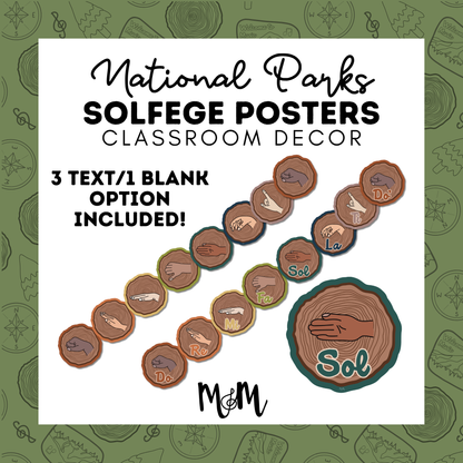 National Parks: Solfege Hand Sign Posters | Music Classroom Decor