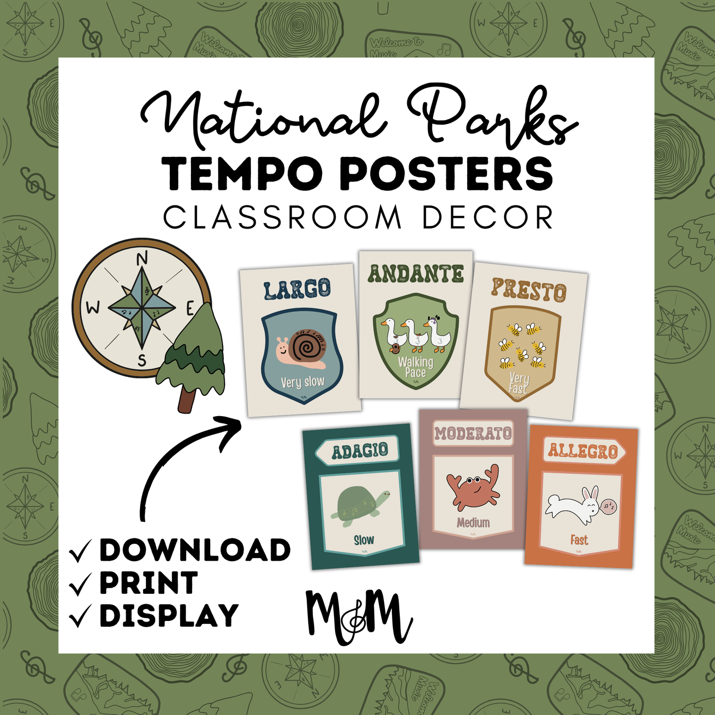 National Parks: Tempo Posters | Music Classroom Decor