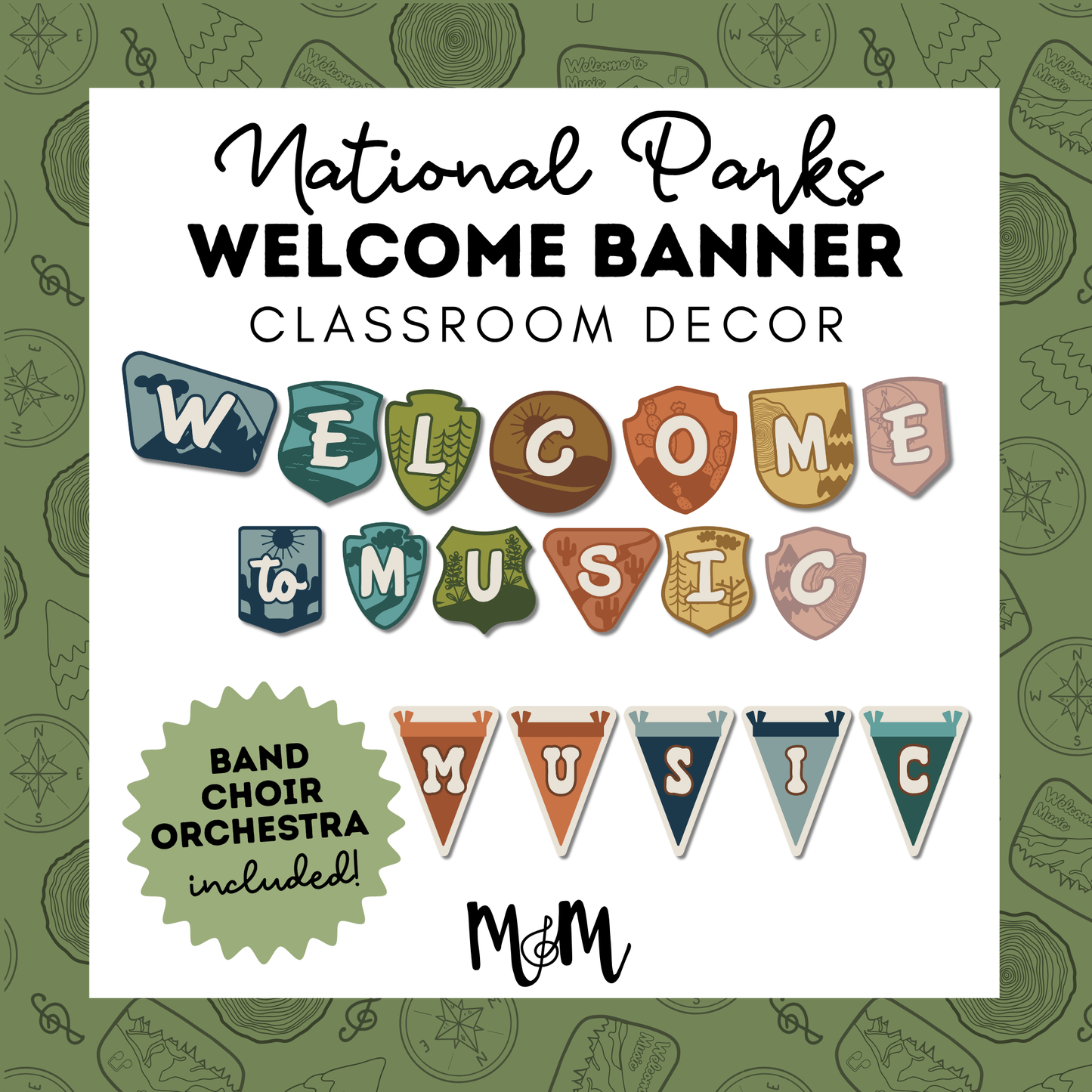 National Parks: Welcome Banner | Music Classroom Decor