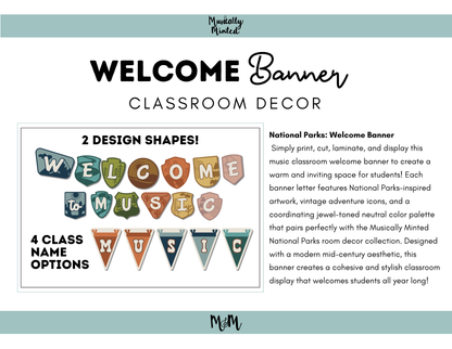 National Parks: Welcome Banner | Music Classroom Decor