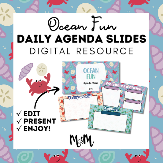 Ocean Fun Daily Agenda Slides | Editable Google Slides | DIGITAL DOWNLOAD