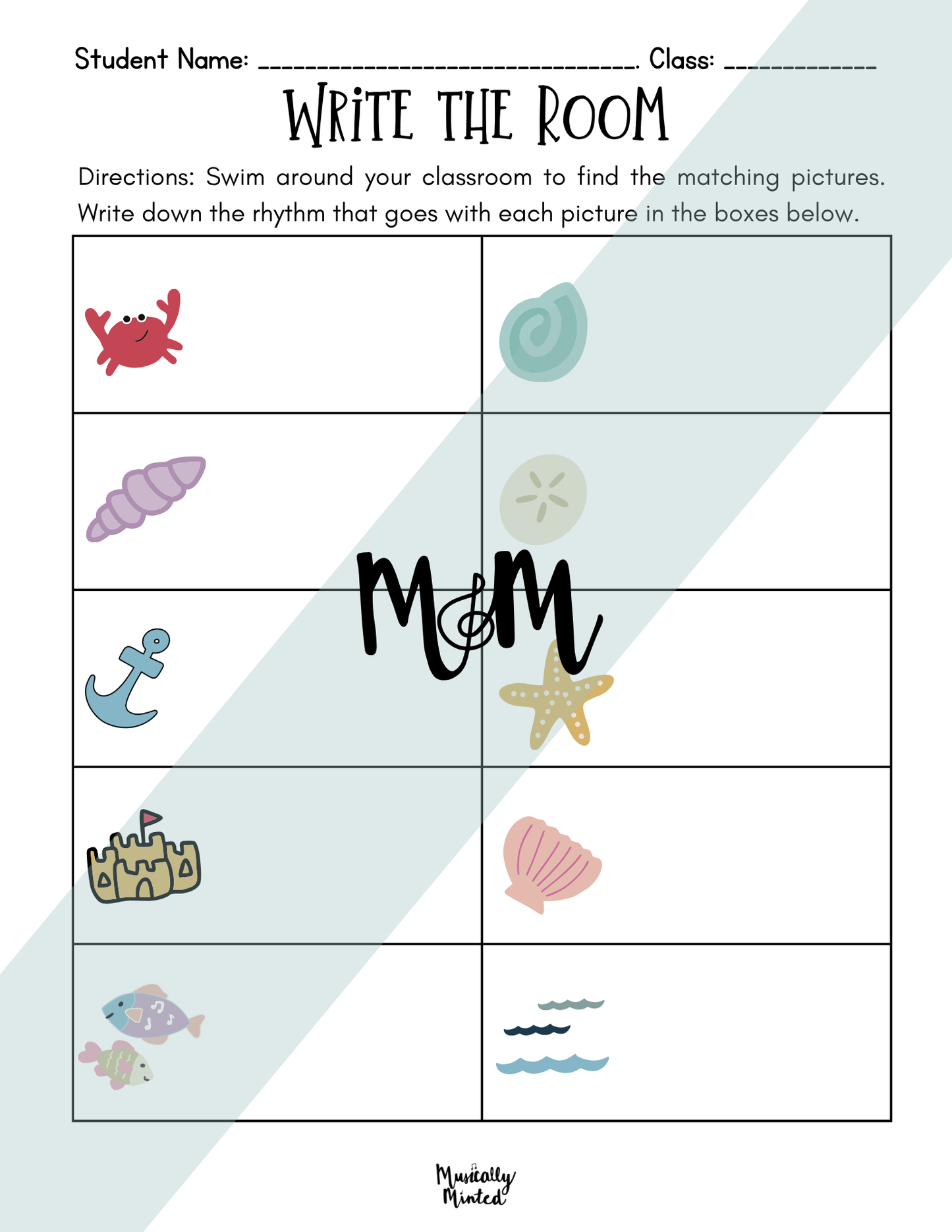 Ocean Fun Write the Room | Level 1 | Write the Room Rhythm Activity DIGITAL DOWNLOAD