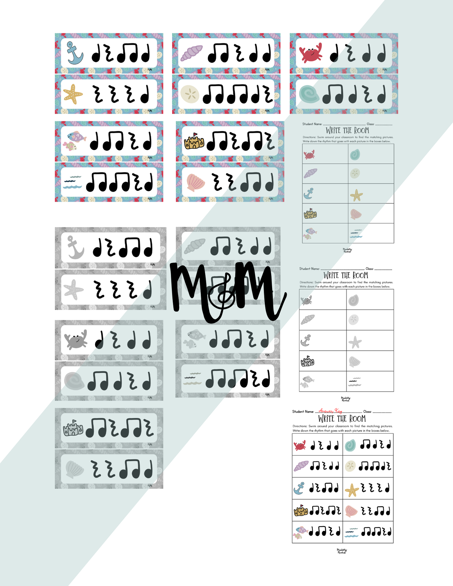 Ocean Fun Write the Room | Level 1 | Write the Room Rhythm Activity DIGITAL DOWNLOAD