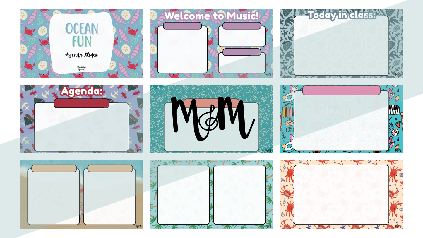 Ocean Fun Daily Agenda Slides | Editable Google Slides | DIGITAL DOWNLOAD