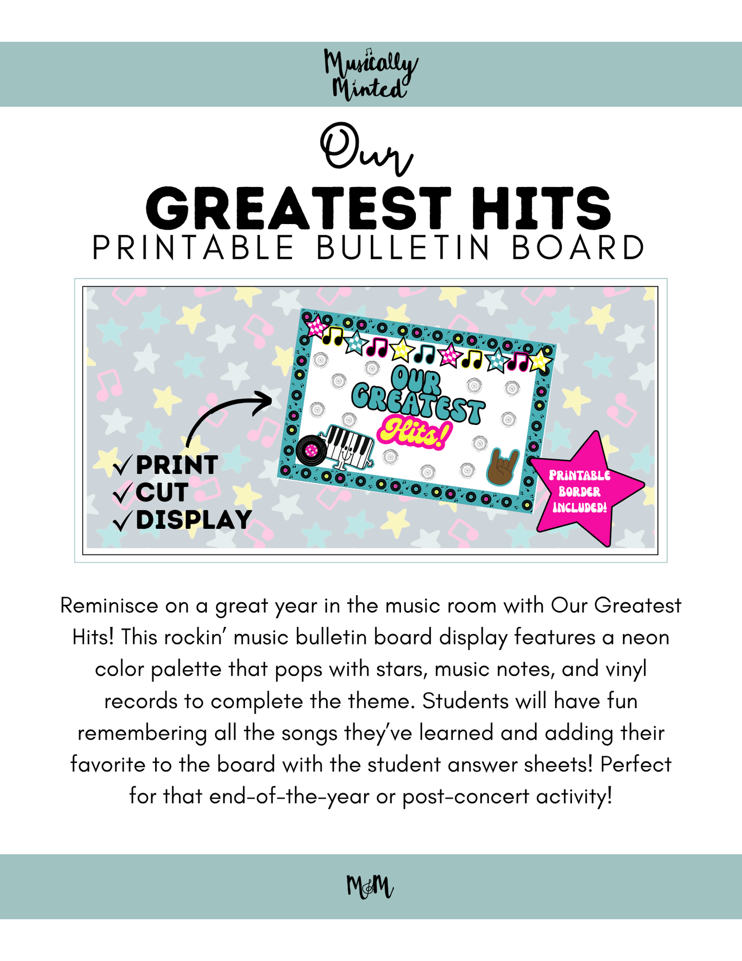 Our Greatest Hits! | End of the Year | Music Class Bulletin Board Set & Activity DIGITAL DOWNLOAD