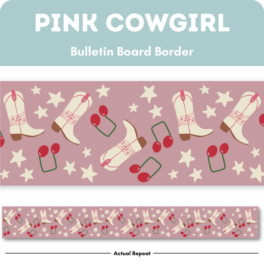 Pink Cowgirl Bulletin Board Border