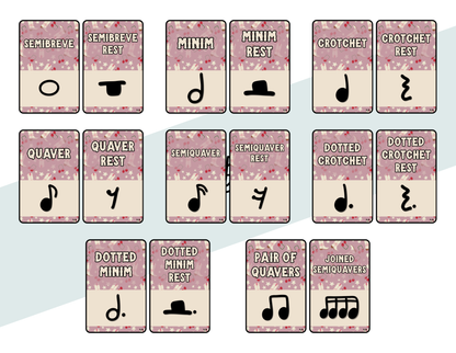 Pink Cowgirl: UK Note Values Posters | UK Music Terms | Music Classroom Decor
