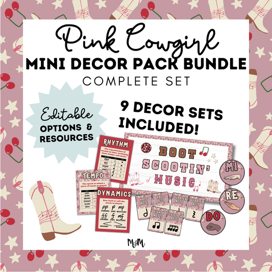 Pink Cowgirl COMPLETE Mini Decor Bundle *DIGITAL DOWNLOAD*