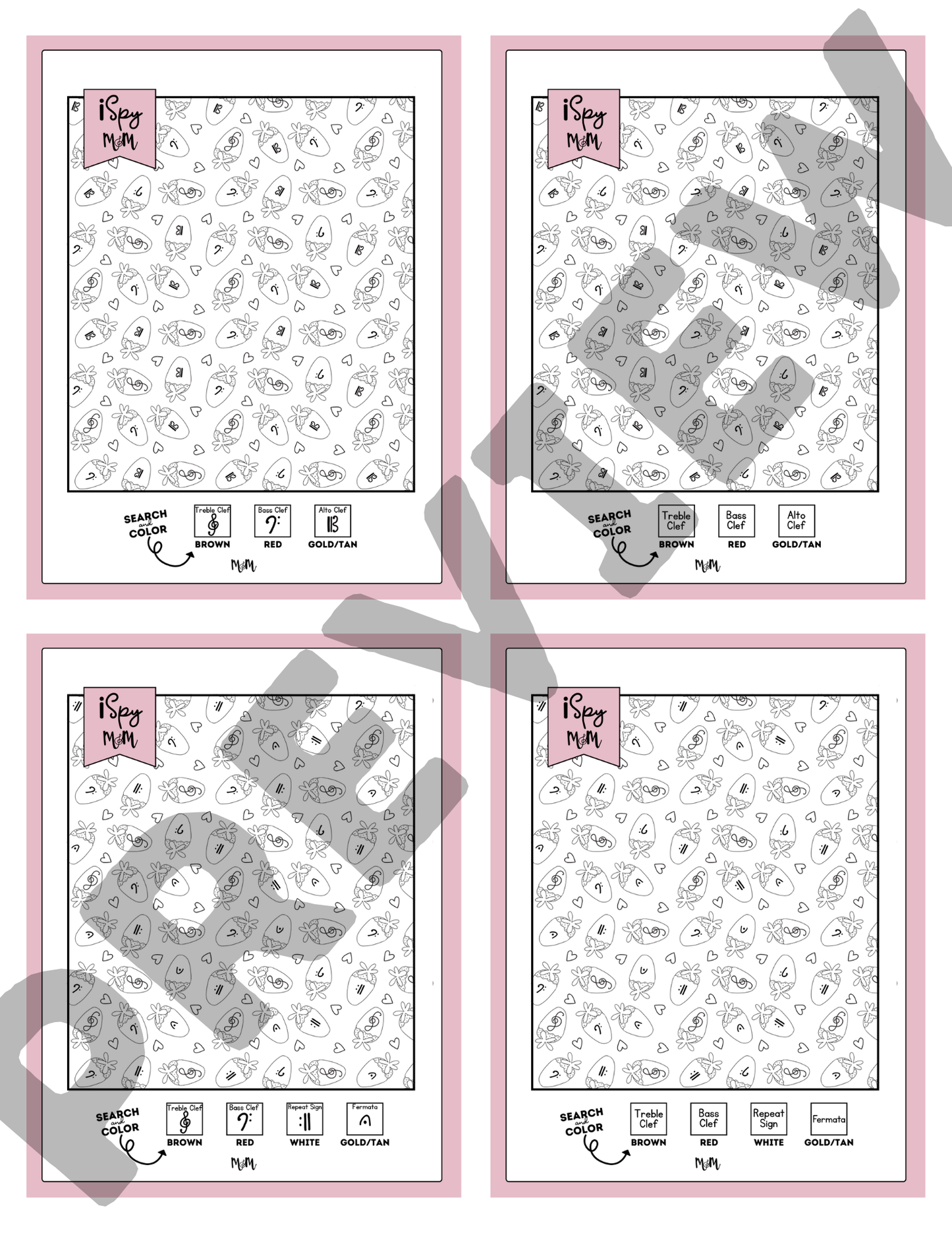 Valentines Day | Color by Music | iSpy Instrument Families, Music Symbols, and Meter DIGITAL DOWNLOAD