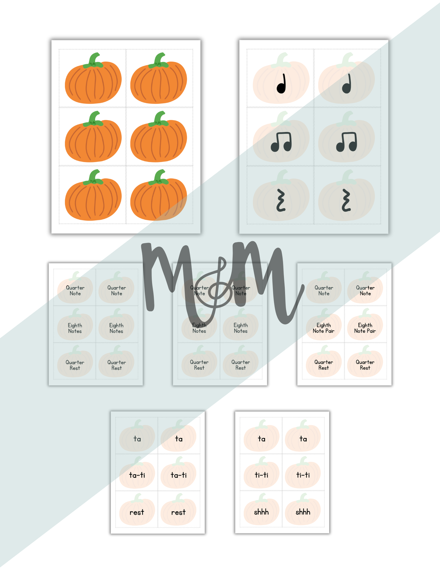 Pitch Perfect Pumpkin Flashlight Memory Game | Rhythm Level 1 | Fall Music Activity DIGITAL DOWNLOAD
