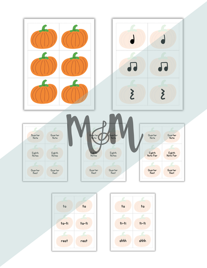 Pitch Perfect Pumpkin Flashlight Memory Game | Rhythm Level 1 | Fall Music Activity DIGITAL DOWNLOAD