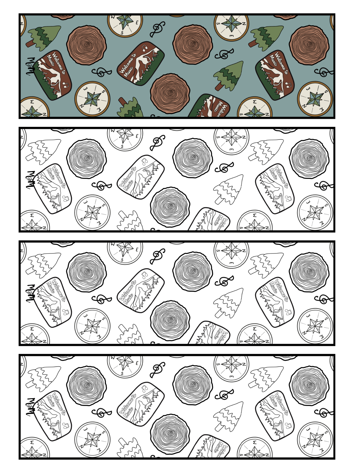 National Parks | Music Bookmarks | Printable Coloring Activity DIGITAL DOWNLOAD