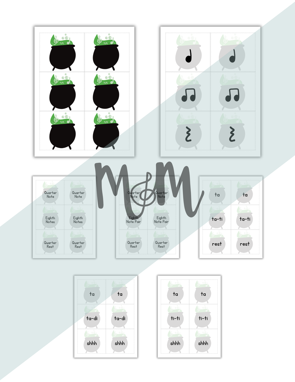 Pumpkin Potions Flashlight Memory Game | Rhythm Level 1 | Fall Music Activity DIGITAL DOWNLOAD