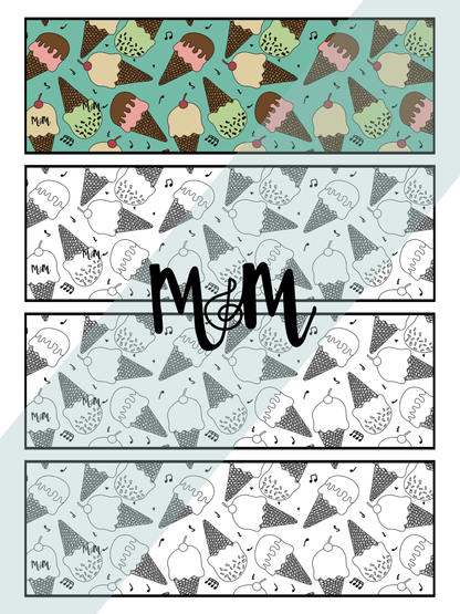 We All Sing for Ice Cream | Music Bookmarks | Printable Coloring Activity DIGITAL DOWNLOAD