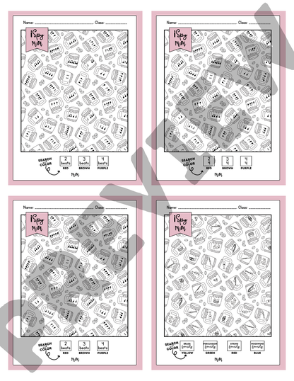 Valentines Day | Color by Music | iSpy Instrument Families, Music Symbols, and Meter DIGITAL DOWNLOAD