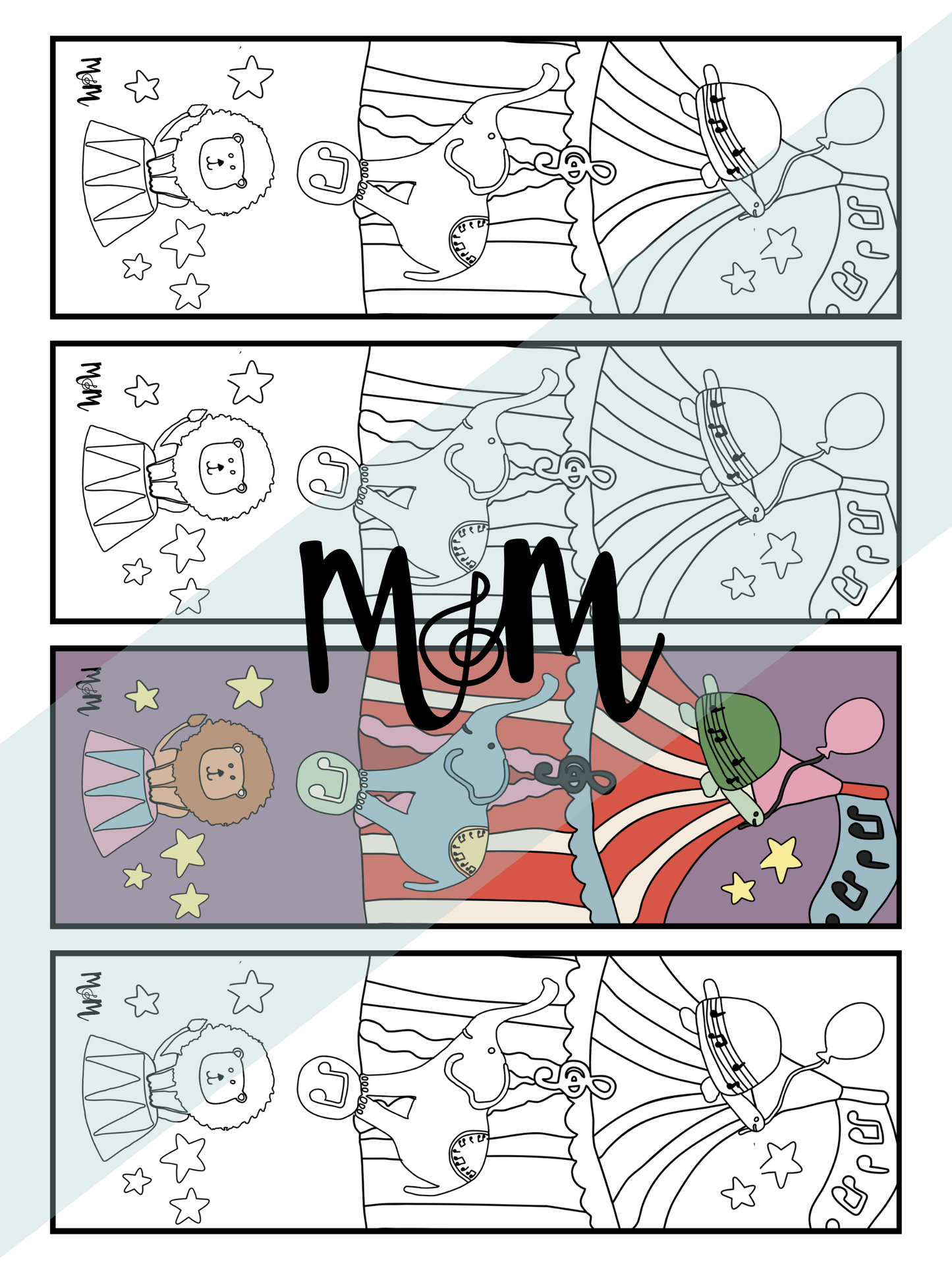 Carnival of Music | Music Bookmarks | Printable Coloring Activity DIGITAL DOWNLOAD