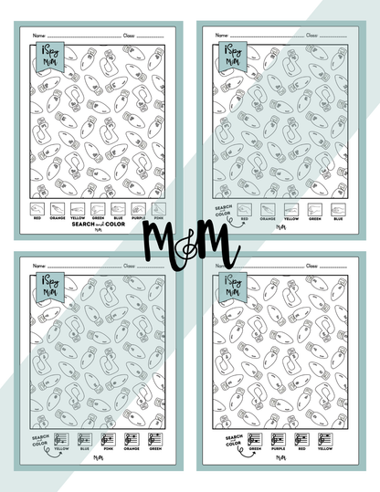 Holiday Favs | Color by Music | iSpy Solfege and Treble Clef DIGITAL DOWNLOAD