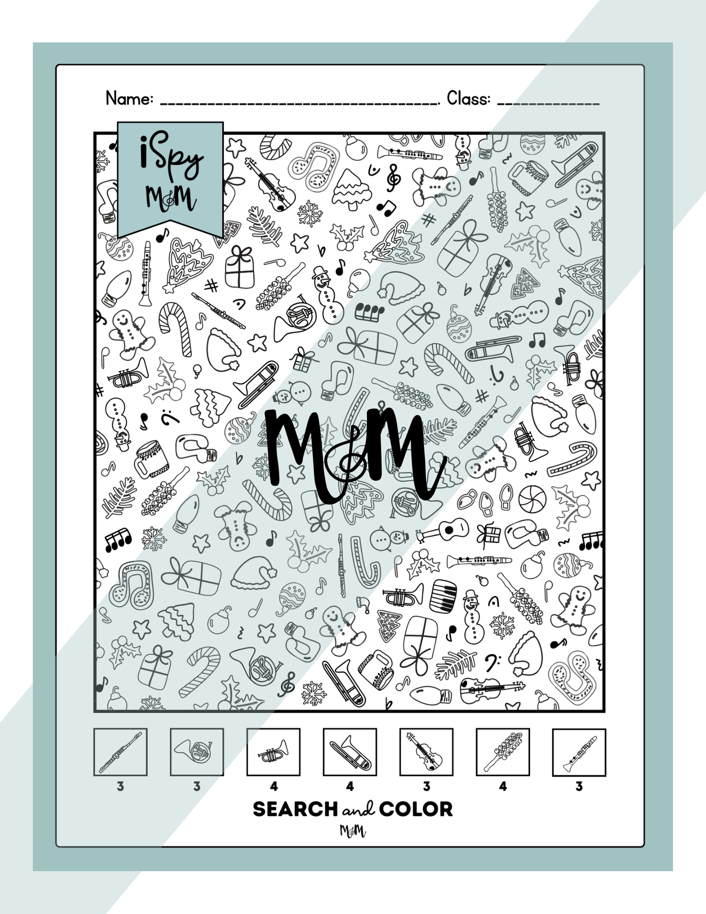 Holiday Favs | Color by Music | iSpy Solfege and Treble Clef DIGITAL DOWNLOAD