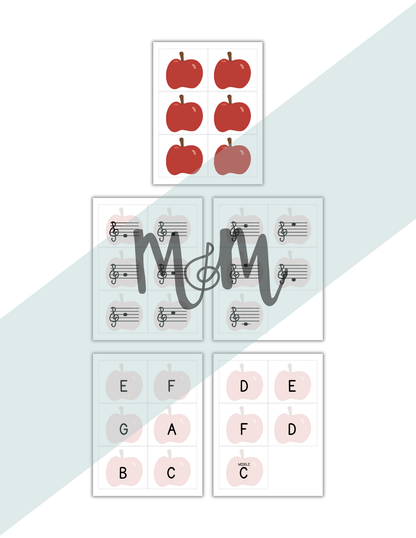 Musical Apples Flashlight Memory Game | Treble Clef | Fall Music Activity DIGITAL DOWNLOAD