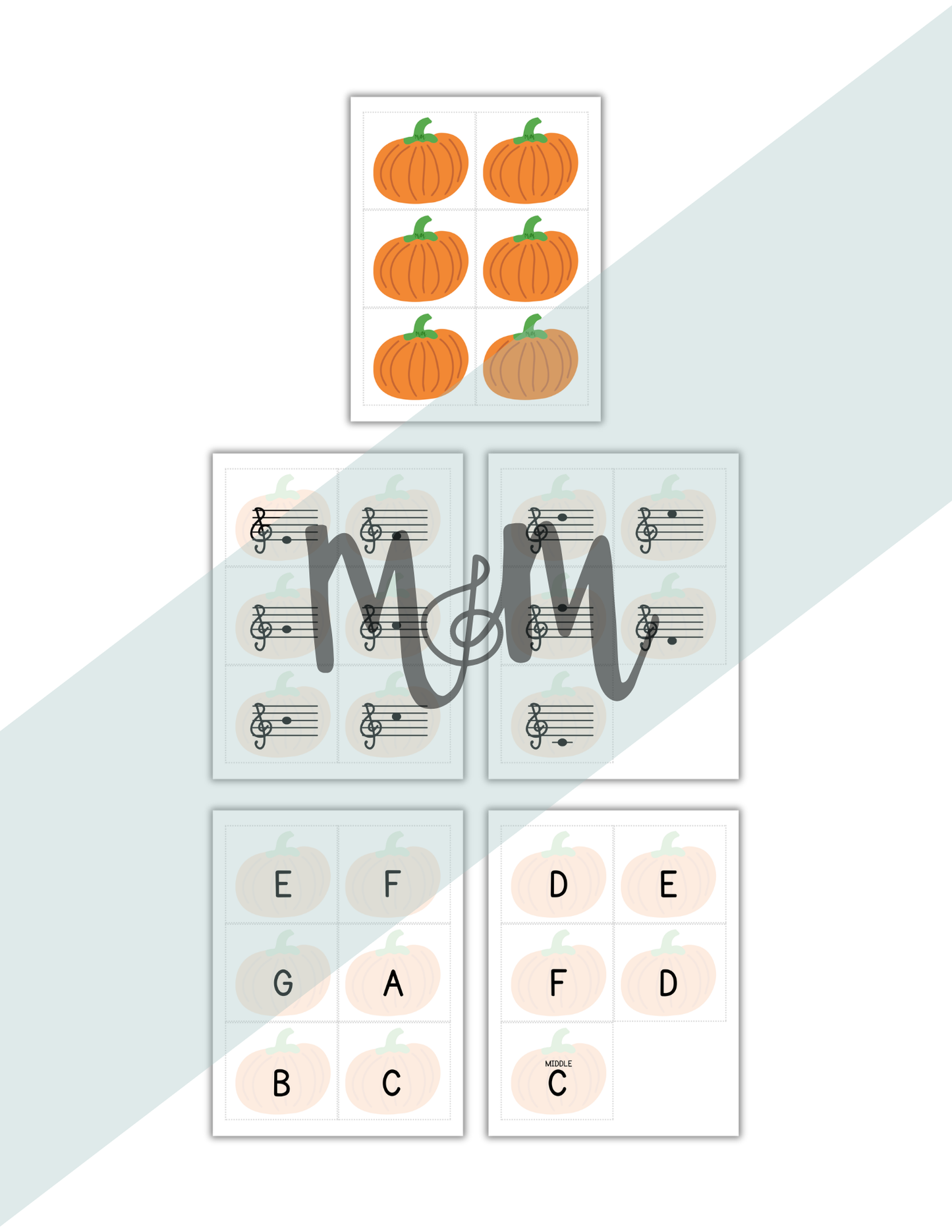 Pitch Perfect Pumpkin Flashlight Memory Game | Treble Clef | Fall Music Activity DIGITAL DOWNLOAD