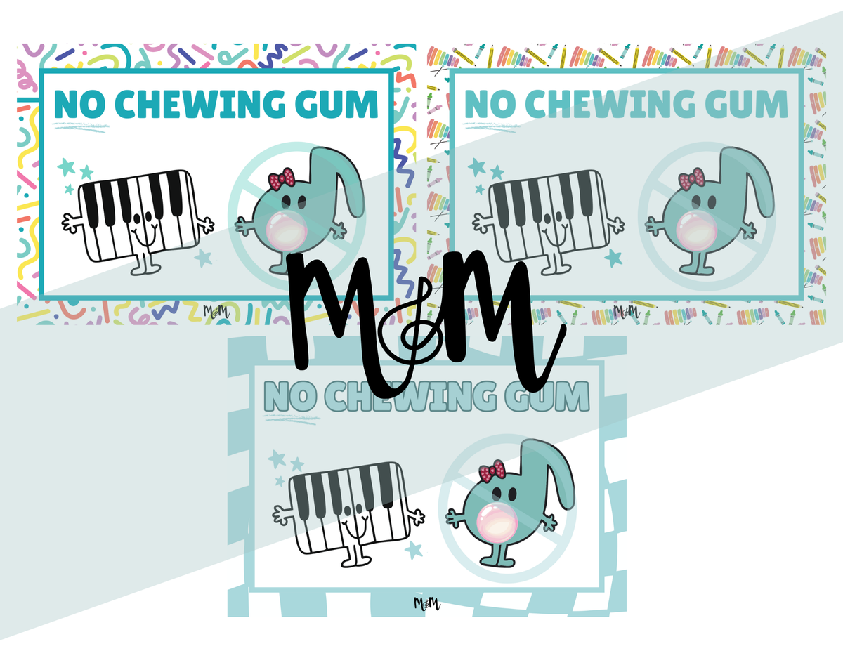 Musically Minted: No Gum Chewing Posters | Music Class Printable Decor DIGITAL DOWNLOAD