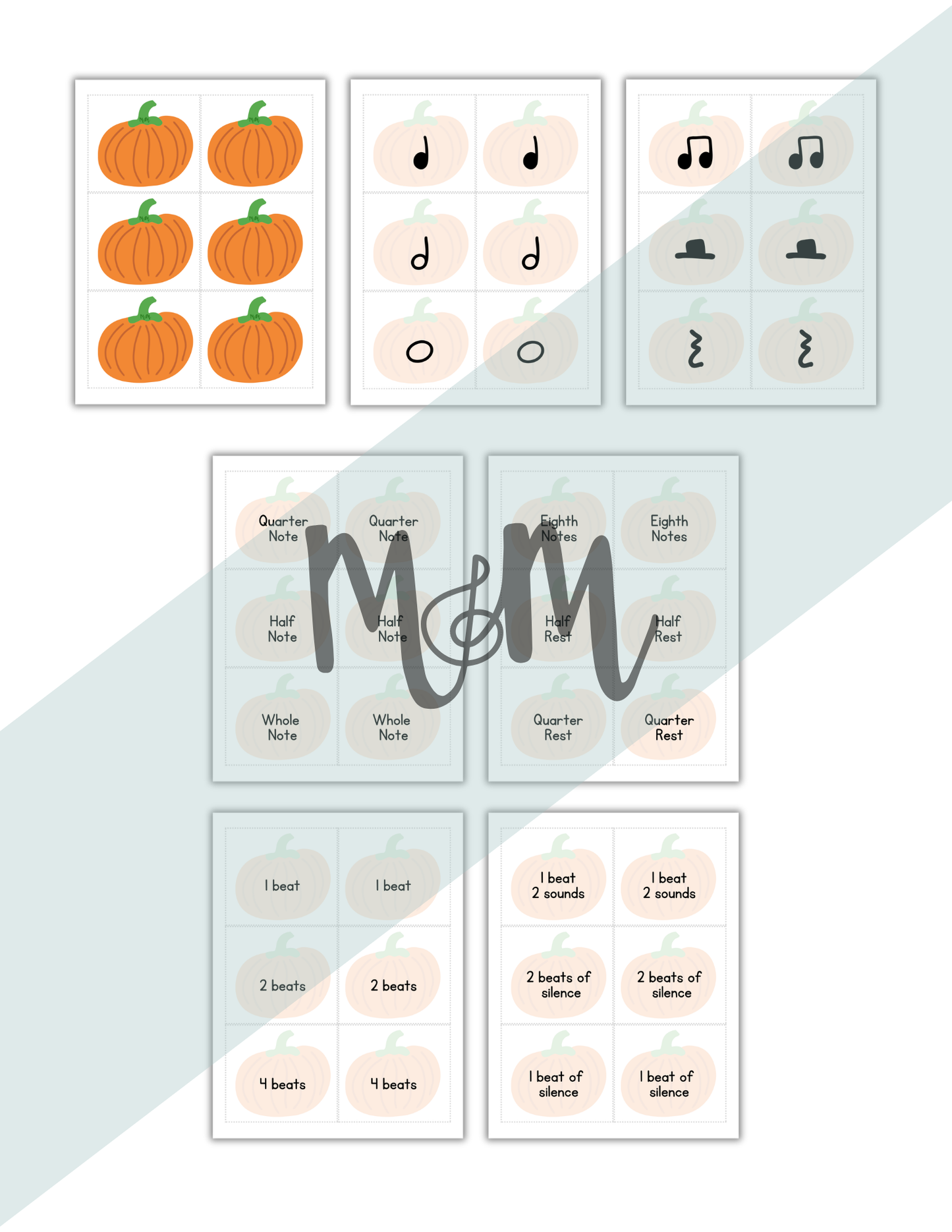 Pitch Perfect Pumpkin Flashlight Memory Game | Rhythm Level 2 | Fall Music Activity DIGITAL DOWNLOAD