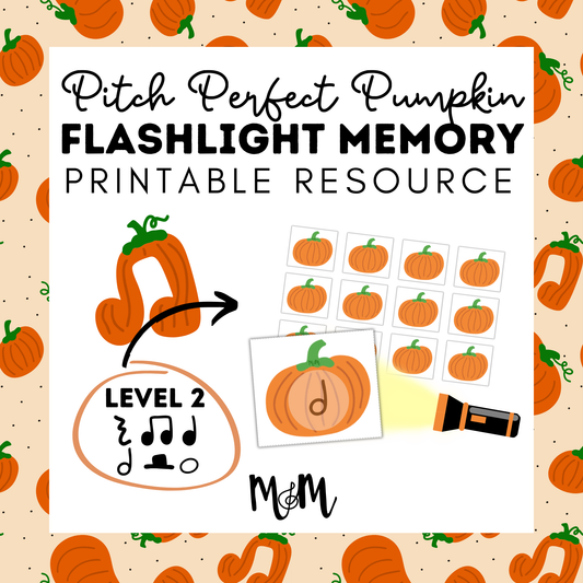 Pitch Perfect Pumpkin Flashlight Memory Game | Rhythm Level 2 | Fall Music Activity DIGITAL DOWNLOAD