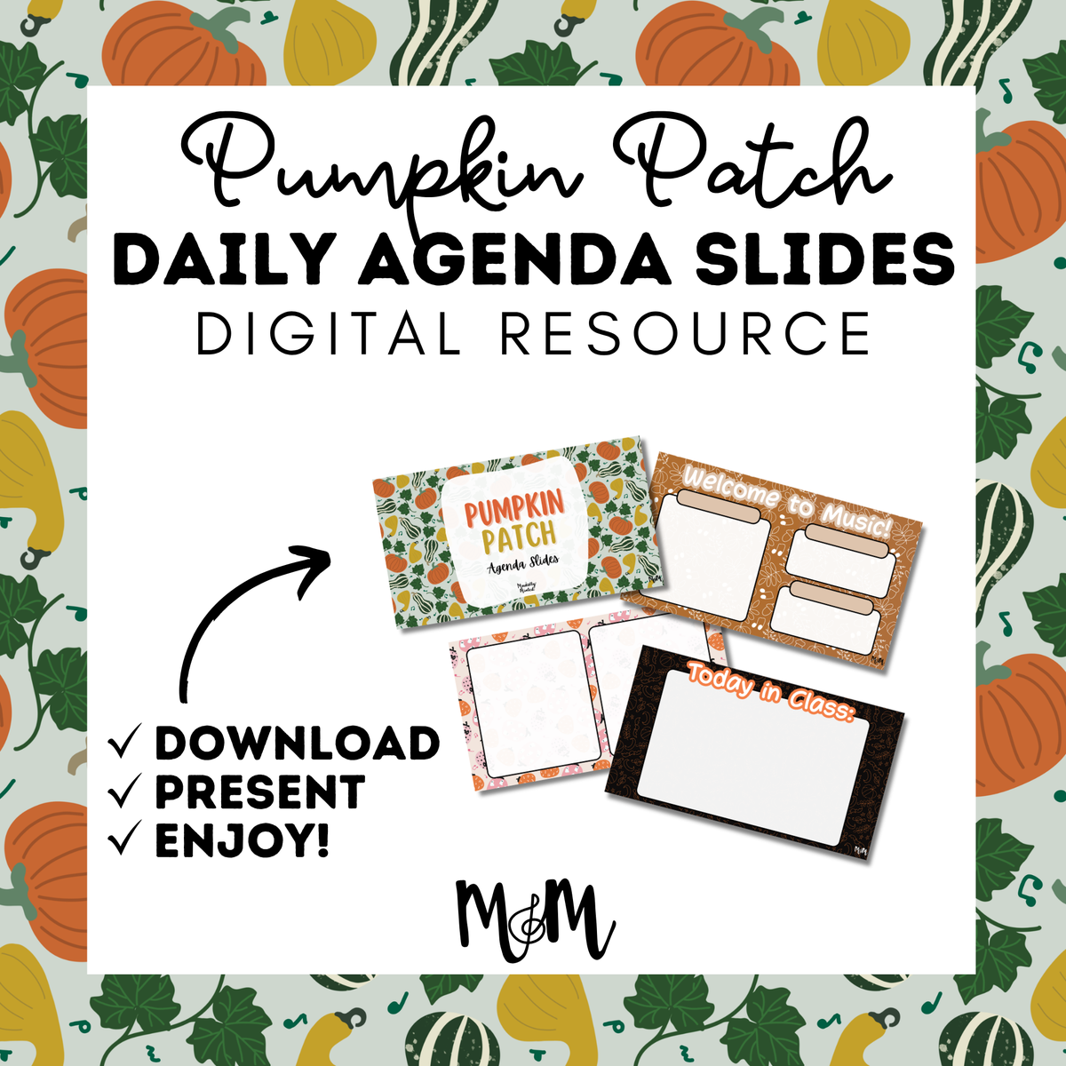 Pumpkin Patch | Daily Agenda Slides | Music Classroom DIGITAL RESOURCE