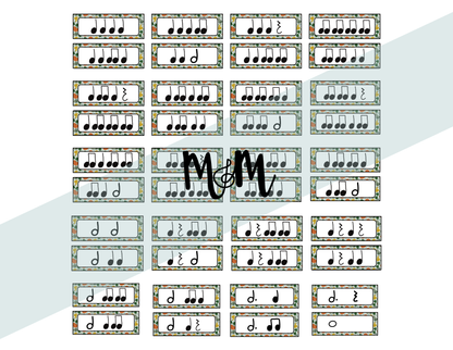 Pumpkin Patch | Rhythm Cards | Printable Music Classroom Decor DIGITAL DOWNLOAD