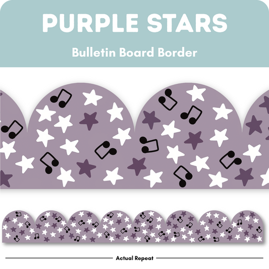 Purple Stars Bulletin Board Border