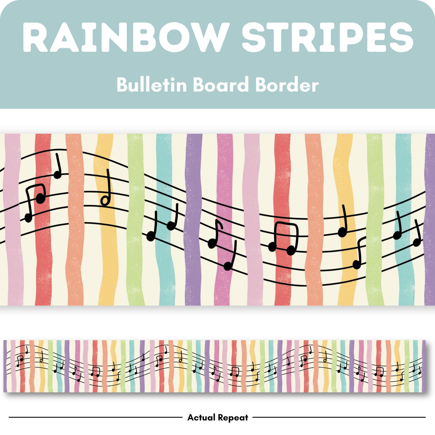 Rainbow Stripes Bulletin Board Border