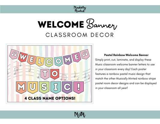 Rainbow Stripes: Welcome Banner DIGITAL DOWNLOAD
