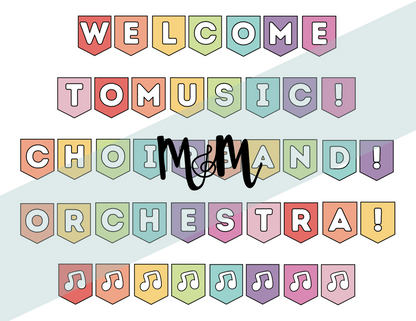 Rainbow Stripes: Welcome Banner DIGITAL DOWNLOAD