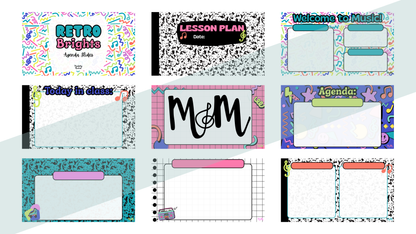 Retro Brights: Daily Agenda Slides | Music Classroom Digital Resource