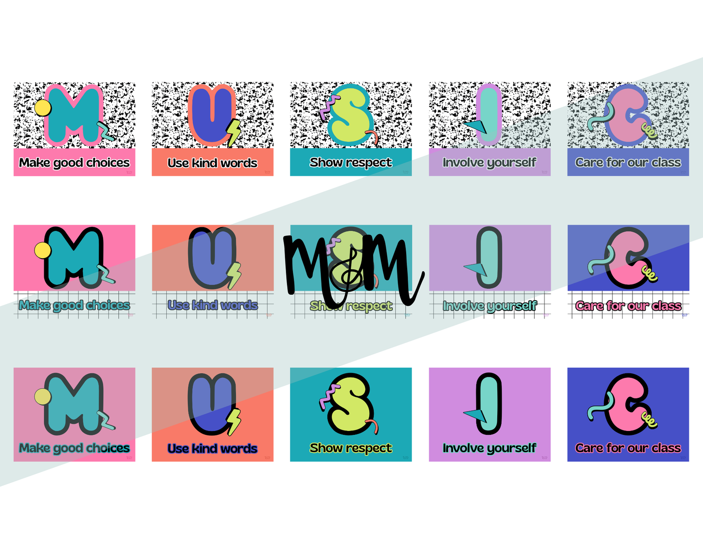Retro Brights: Music Classroom Expectations Posters | Printable Decor