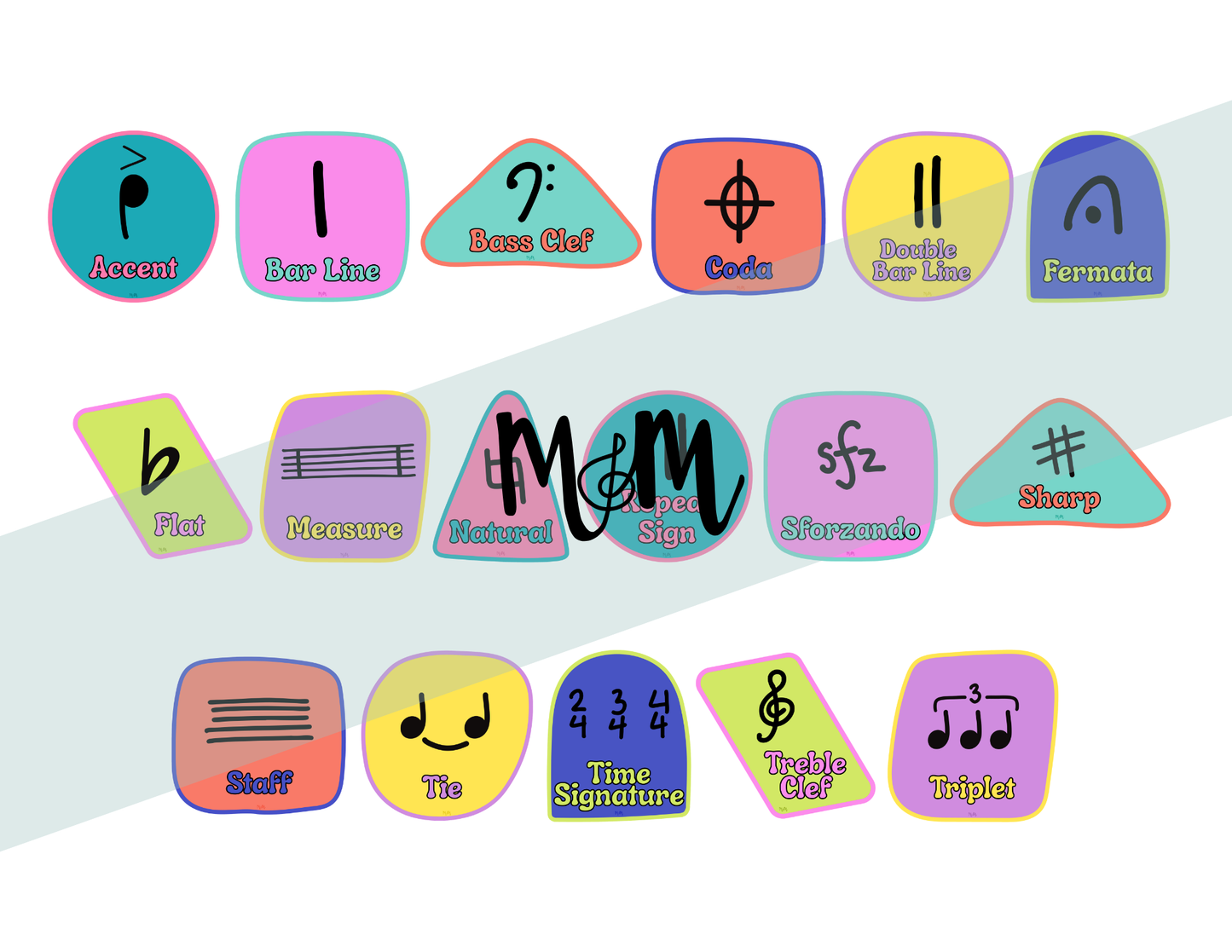 Retro Brights: Music Symbol Posters | Music Classroom Decor