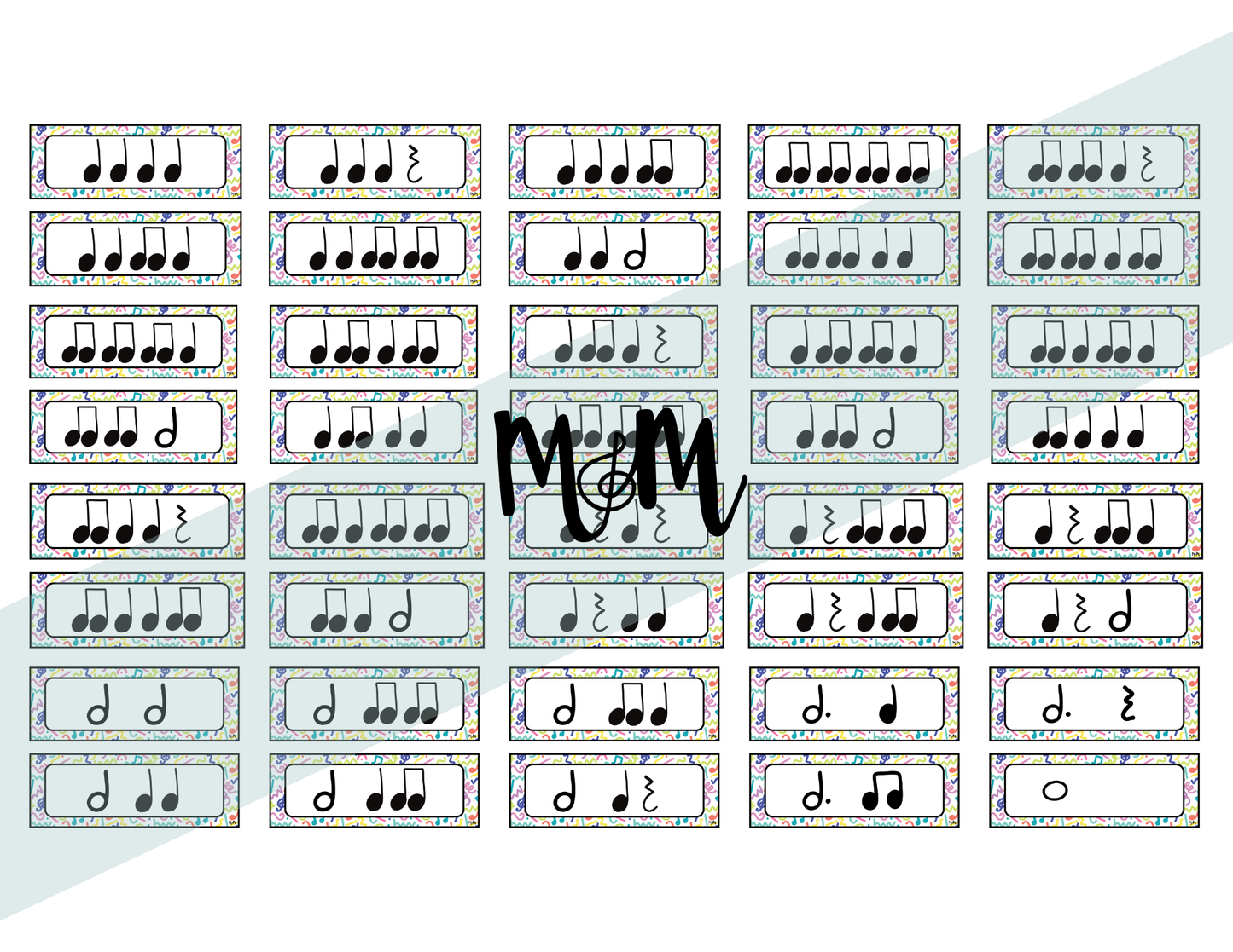 Retro Brights: Rhythm Cards | Music Classroom Decor