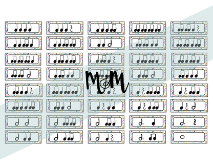 Retro Brights: Rhythm Cards | Music Classroom Decor