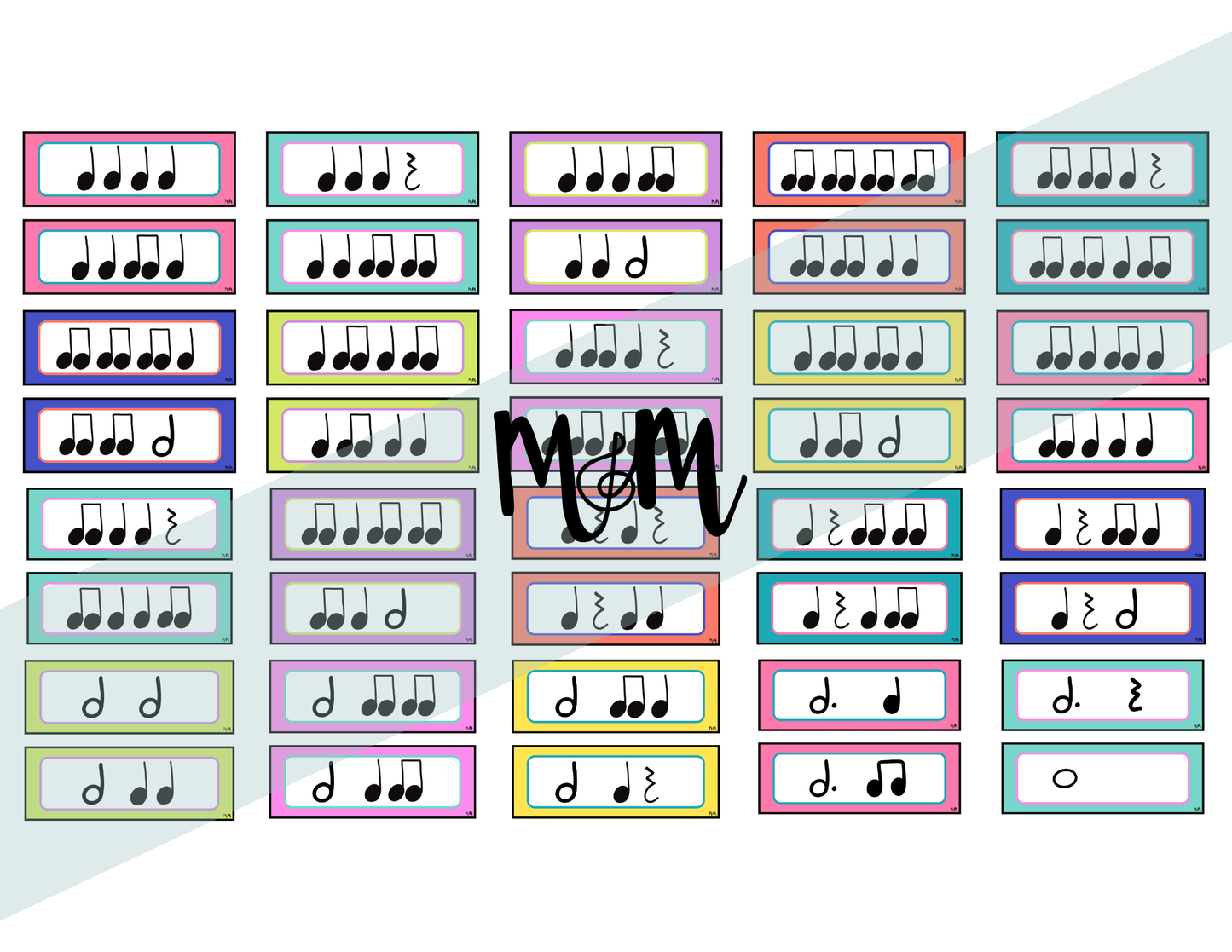 Retro Brights: Rhythm Cards | Music Classroom Decor