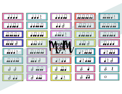 Retro Brights: Rhythm Cards | Music Classroom Decor
