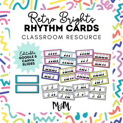 Retro Brights: Rhythm Cards | Music Classroom Decor