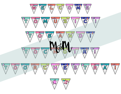 Retro Brights: Welcome Banner | Music Classroom Decor