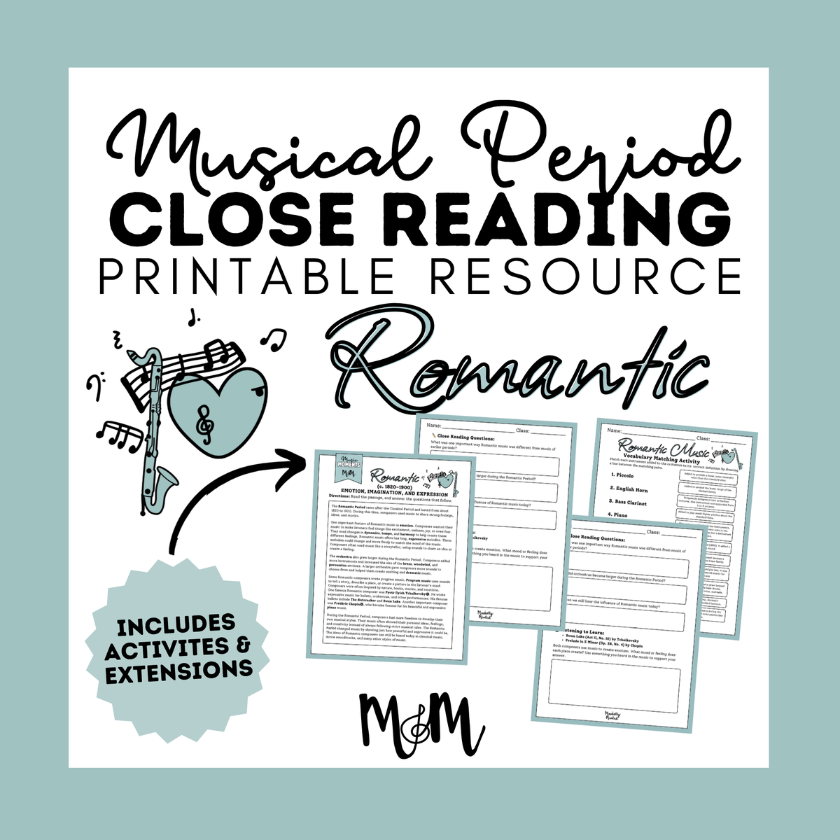 The Romantic Period | Music Class Listening Activity & Music Extension | Unit | DIGITAL DOWNLOAD