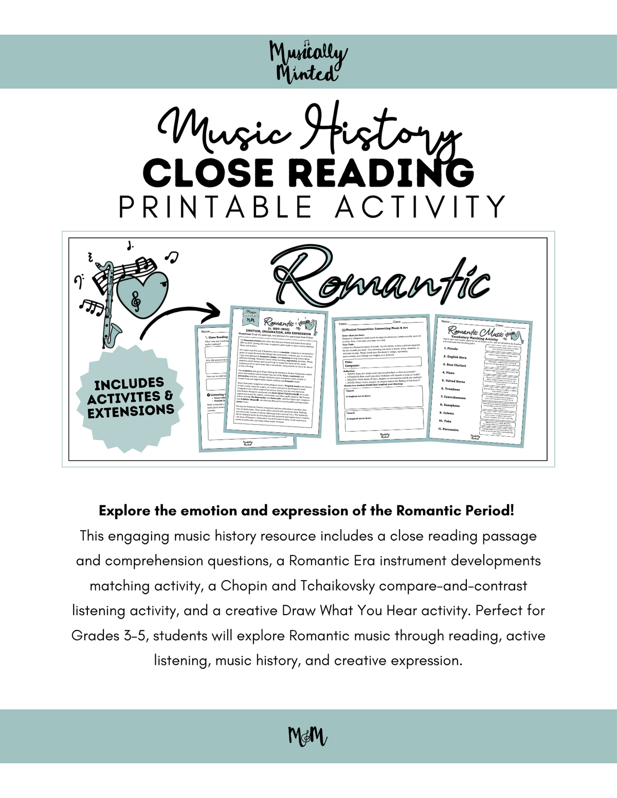 The Romantic Period | Music Class Listening Activity & Music Extension | Unit | DIGITAL DOWNLOAD