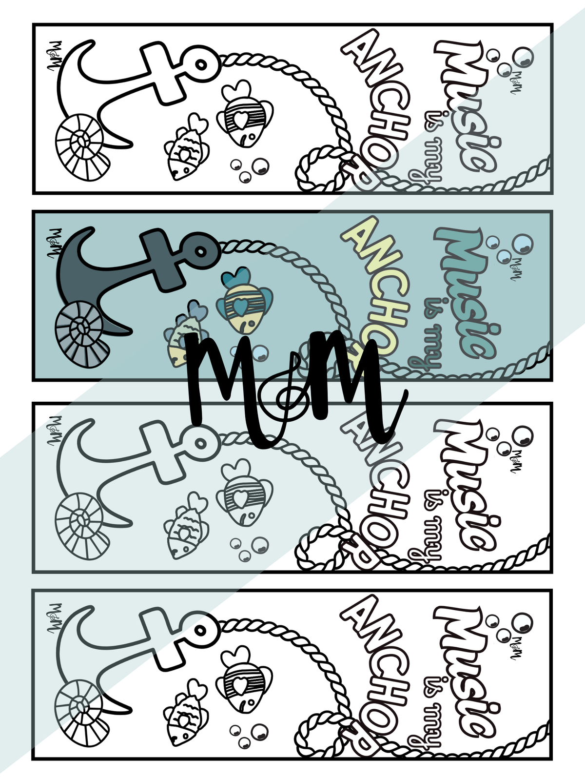 Sailing Symphony | Music Bookmarks | Printable Coloring Activity DIGITAL DOWNLOAD