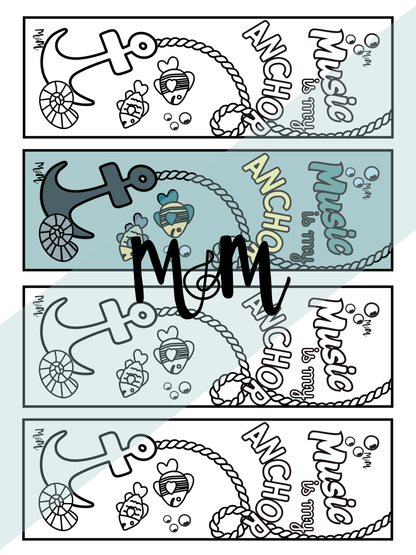 Sailing Symphony | Music Bookmarks | Printable Coloring Activity DIGITAL DOWNLOAD