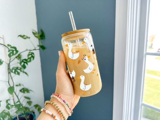 Silly Goose Glass Can