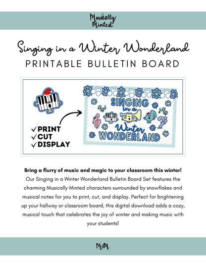 Singing in a Winter Wonderland | Winter Music Bulletin Board Display DIGITAL DOWNLOAD