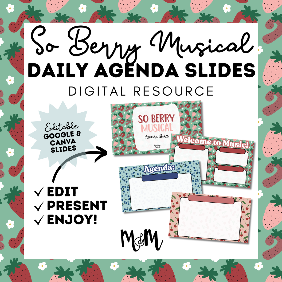 So Berry Musical | Daily Agenda Slides | Music Classroom DIGITAL RESOURCE