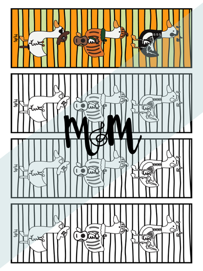 Spooky Geese | Halloween Music Bookmarks | Printable Coloring Activity DIGITAL DOWNLOAD